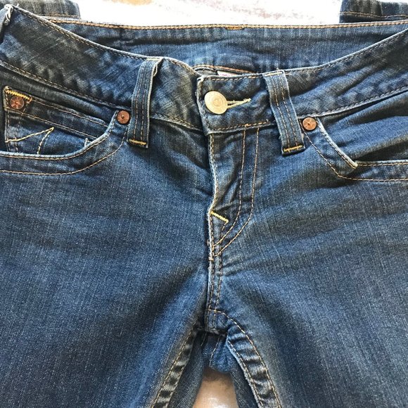 True Religion Dark Wash Joey Flare - Picture 2 of 5